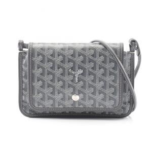 Goyard Plumet Pouch Wallet Shoulder Bag in Coated Canvas and Leather, Gray Mu...